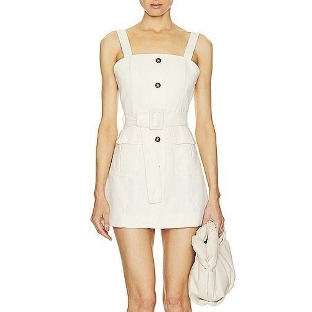 The Femm Cindy Dress in Ivory Mini Belted Revolve Sz XS